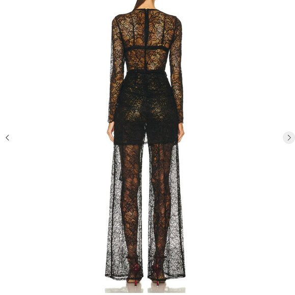L'agence Silk Black & White Window Pane Plaid Sleeveless Jumpsuit